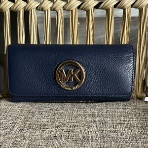 Michael Kors Dark Blue Leather Wallet